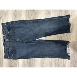 Christopher Blue Women's Cropped Jeans Denim Size 6 Relaxed Raw Hem Fall